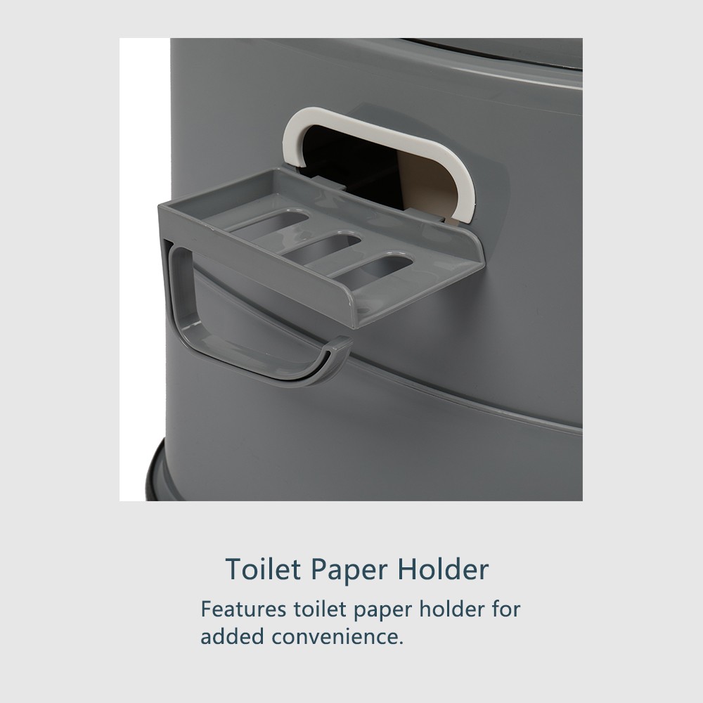 Portable Toilet Camping Commode Travel Mat Outdoor RV Boat Elderly Potty Grey