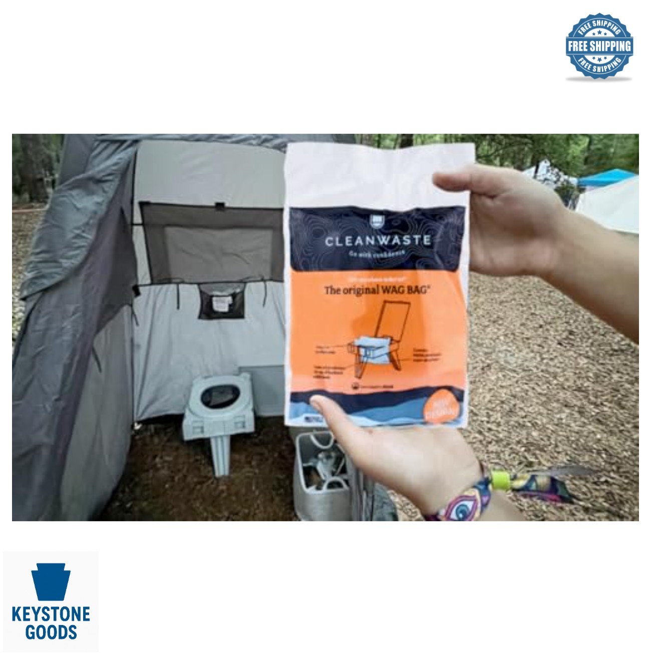 Portable Folding Toilet 500 Lb Capacity Wag Bag Kit Camping Travel Emergency