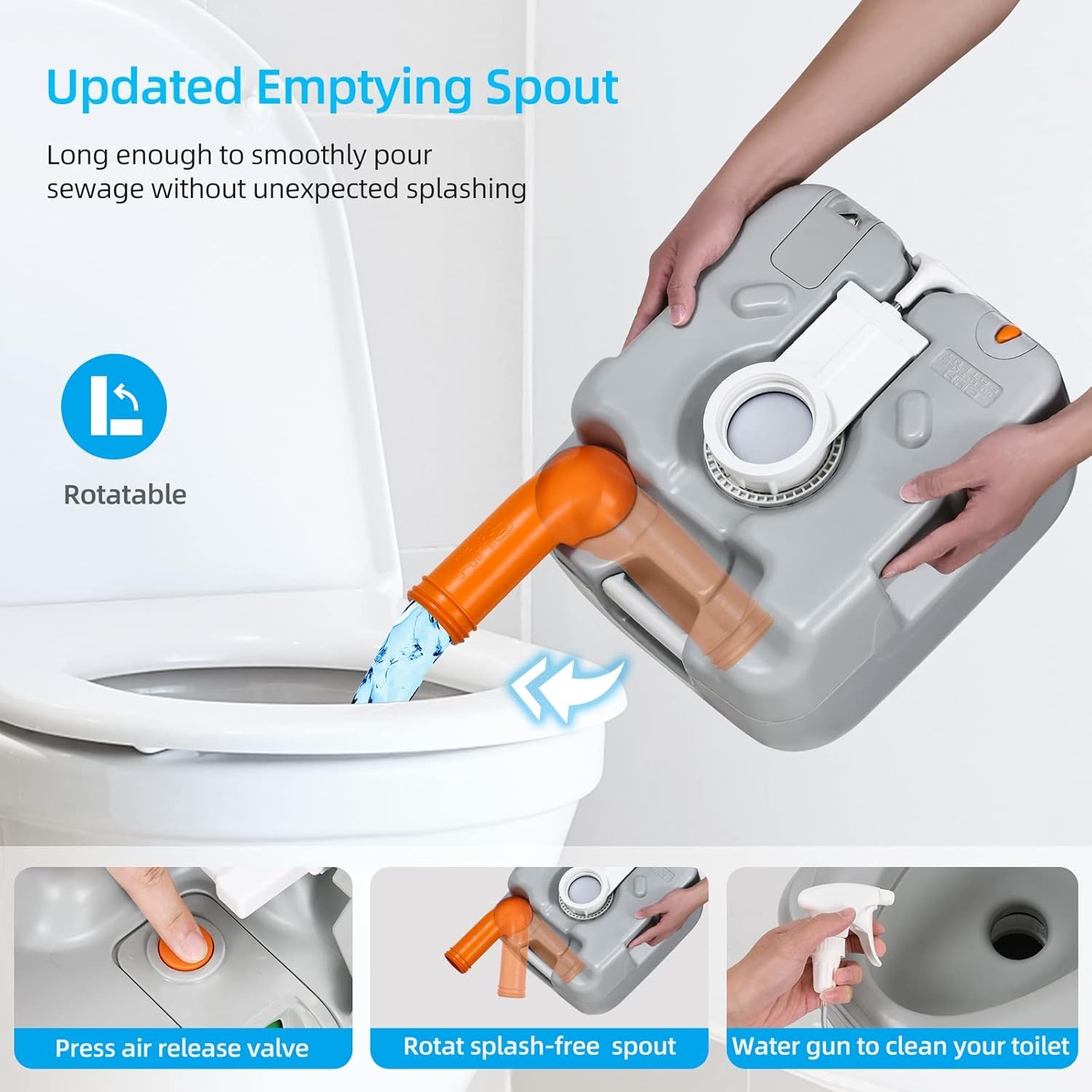 5.8-gallon portable camping toilet, comes with a storage bag,