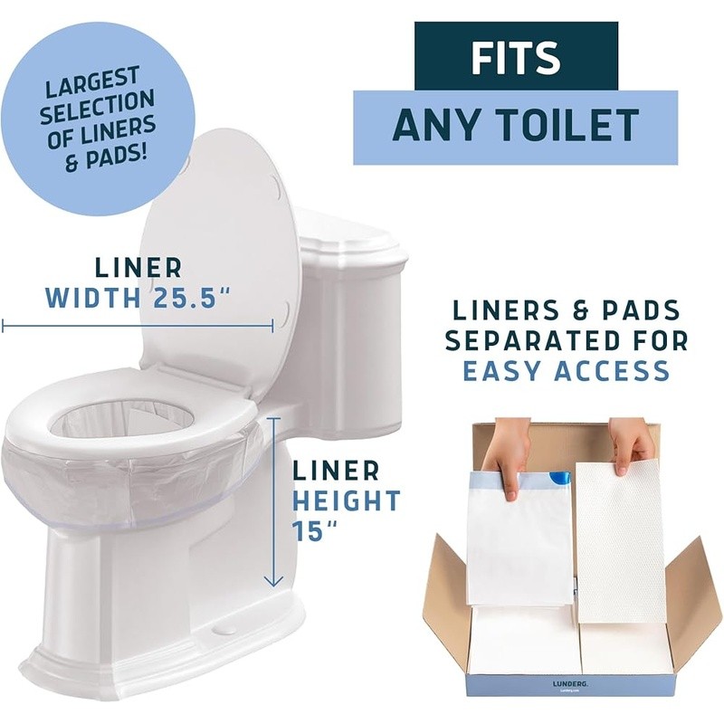 Portable Toilet Bags W/ Super Absorbent Pads Travel Camping RV & Emergency Use