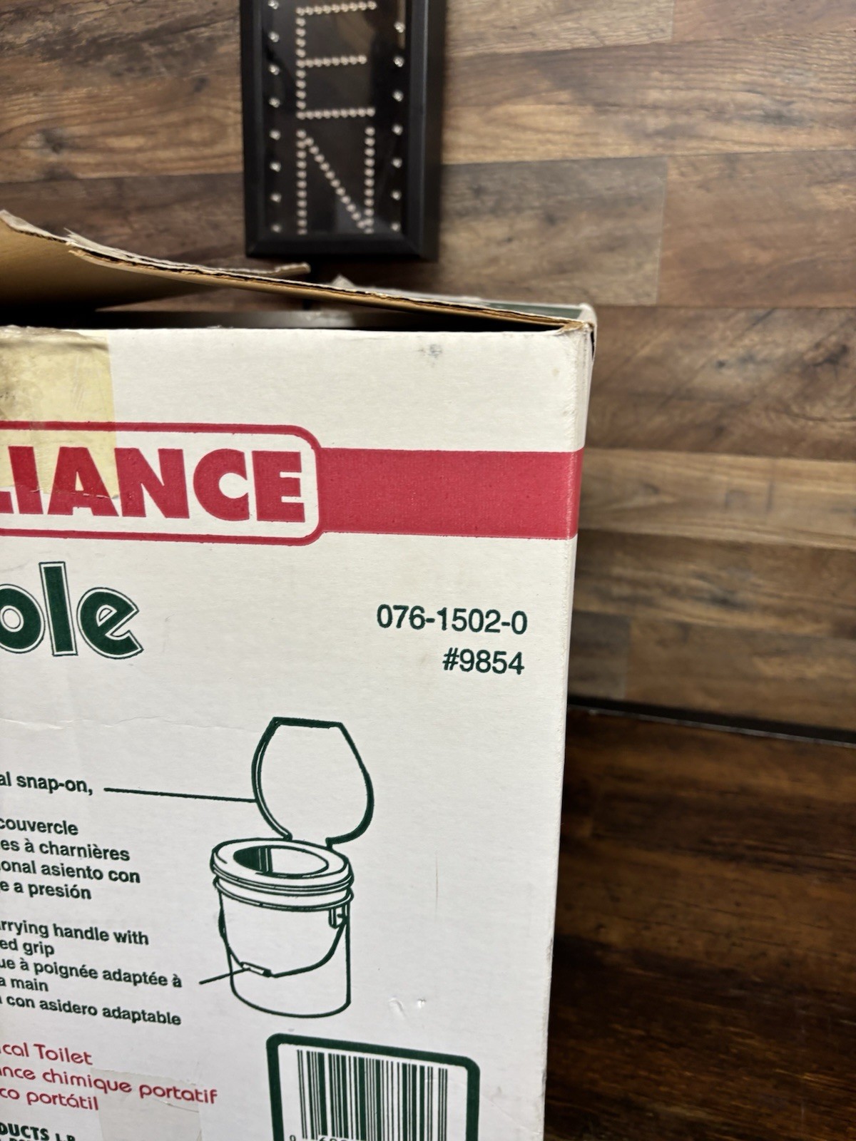 Reliance Luggable Loo Potty Seat & Cover White Made In Canada NEW OPEN BOX