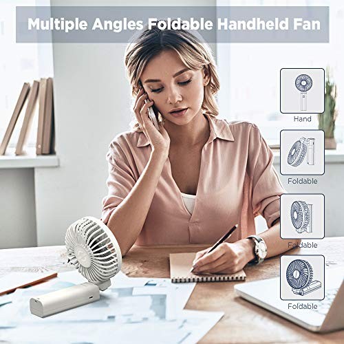 Personal Fans Portable Rechargeable, Washable Guard + Powerful + White ODM