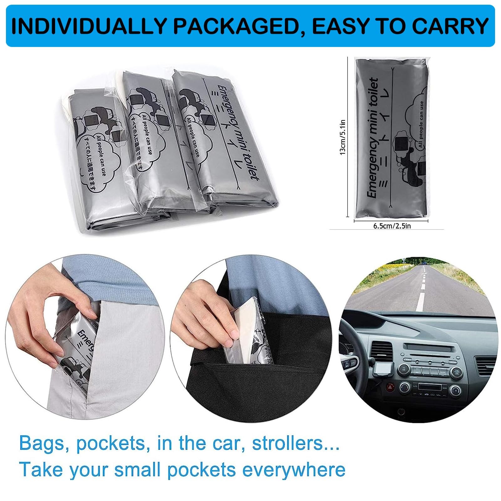 Unisex Emergency Urinal Bags 20 Pack Portable Pee Travel Camping Vomit Bags