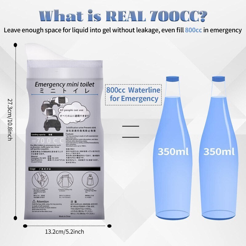 Unisex Disposable Emergency Portable Urine Bags Car Urine Bag 700ml Mini Toilet