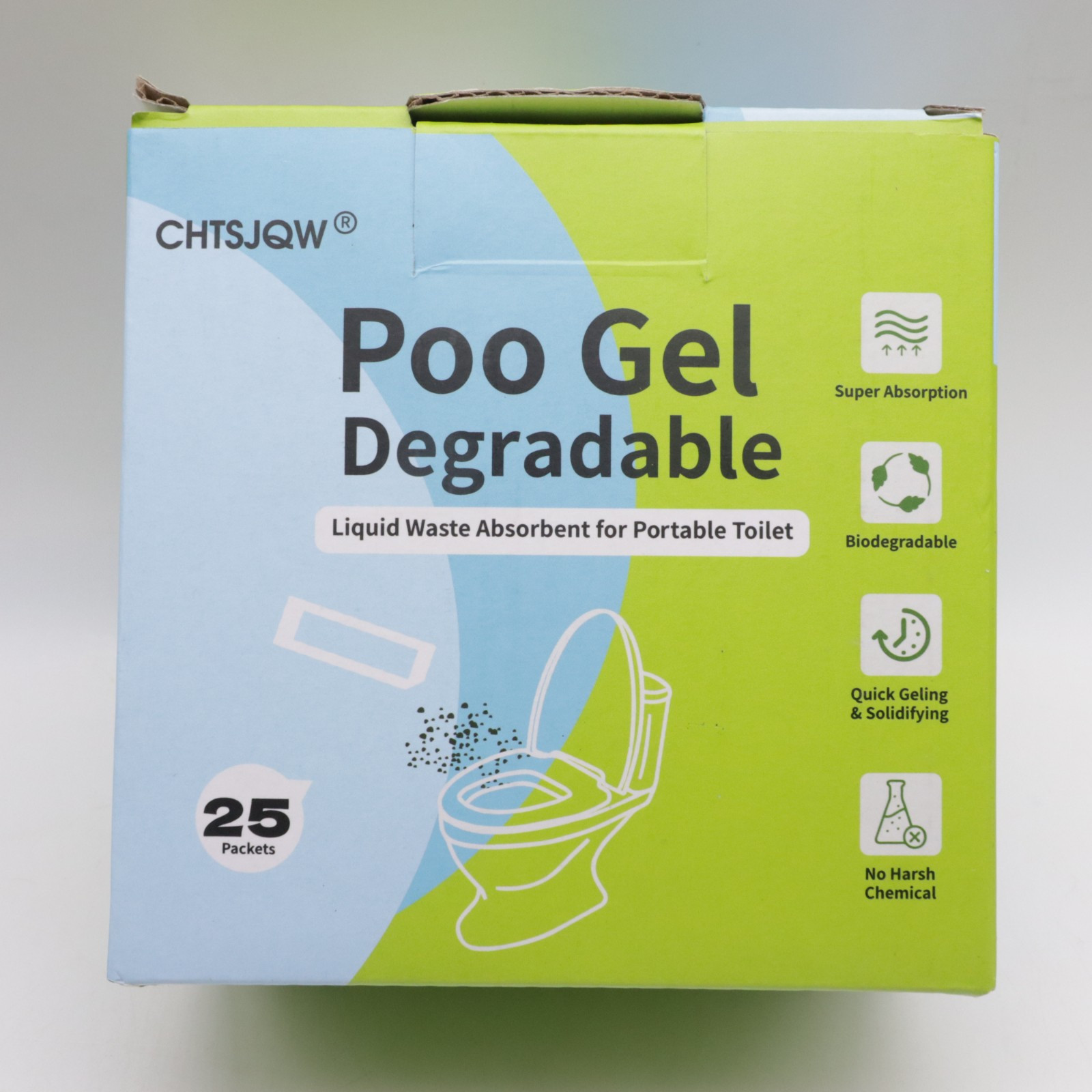 Portable Toilet Powder, Poo Gel for Camping Eco Absorbent Gel Liquid Waste Gelli