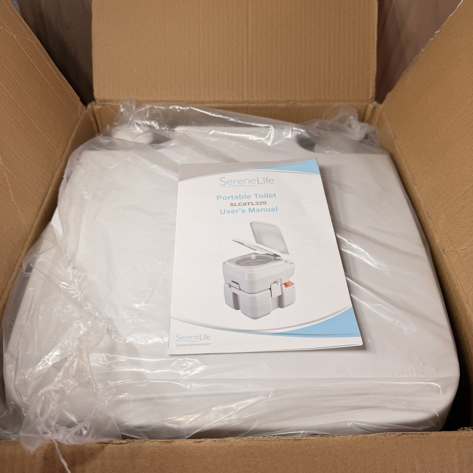 SereneLife SLCATL320 Portable Camping Toilet – Open Box, New