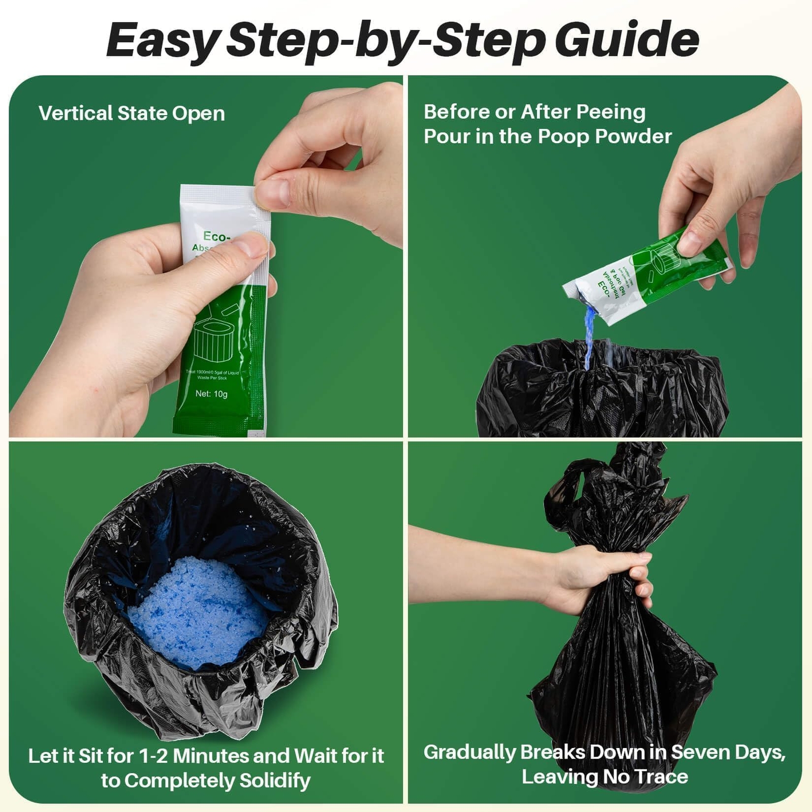 Portable Toilet Gel Toilet Essentials for Outdoor Camping and Hiking 28 Packs