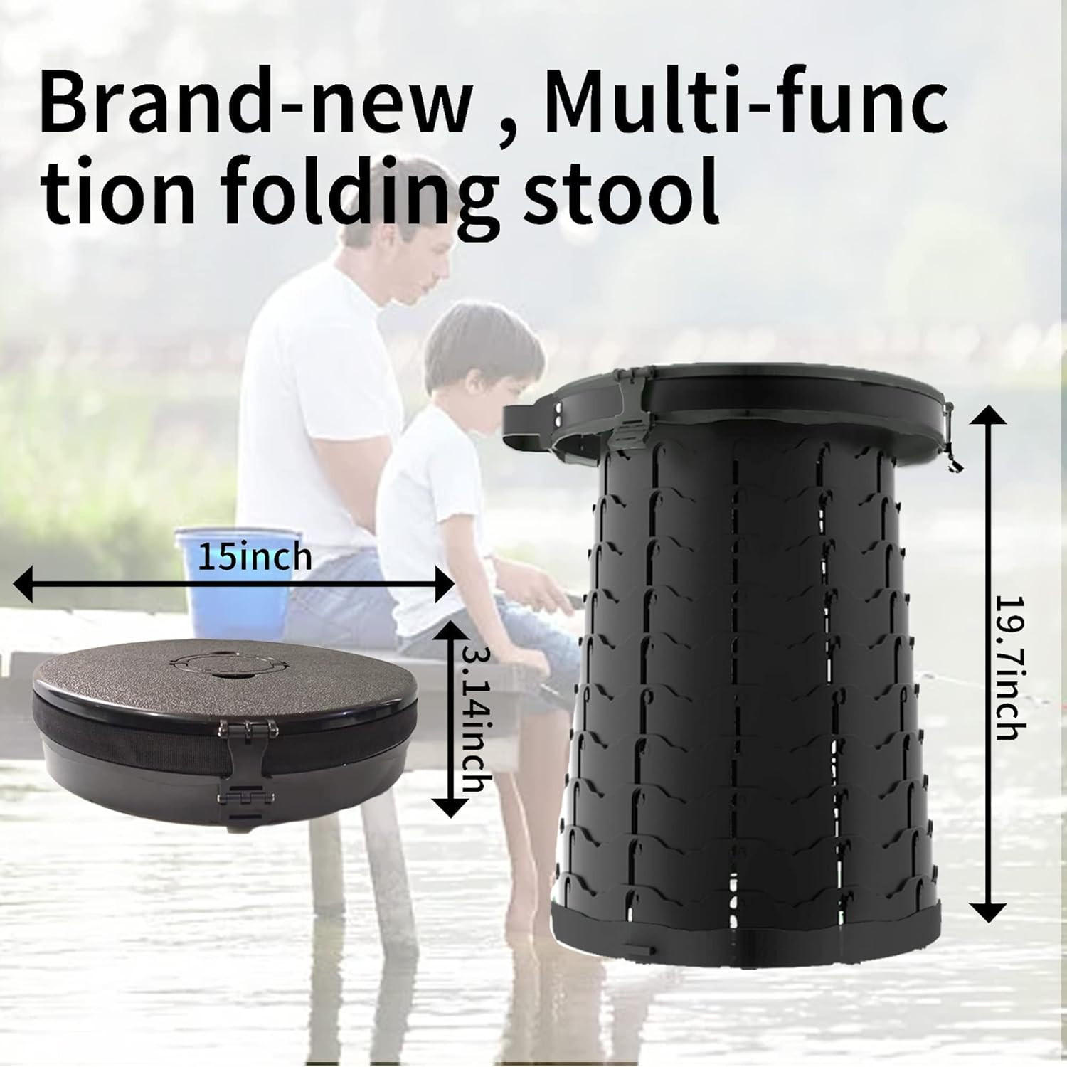 XXL Portable Toilet for Camping,880Lbs Capacity,19.7″ H Adjustable Portable Toil