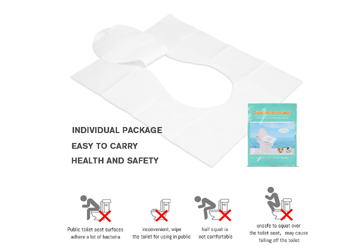 Toilet Seat Cover Travel Biogradable Covers Flushable Paper Disposable 50 Pack