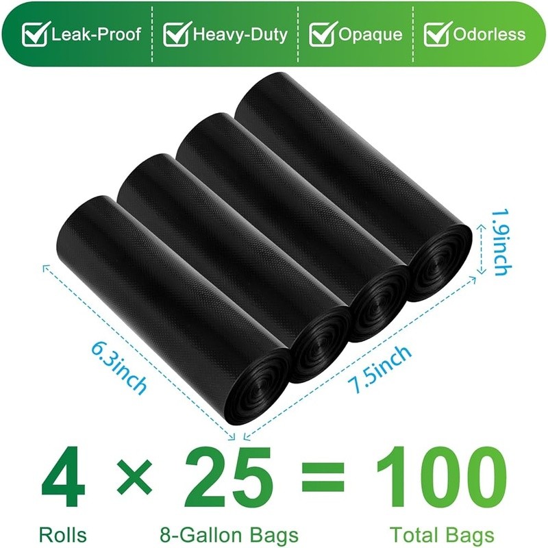 100 Portable Toilet Bags Heavy Duty Biodegradable Leak Proof Camp Waste Disposal