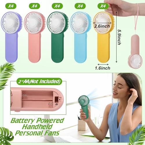 Sumind Pcs Small Personal Portable Fan Mini Handheld Bulk 1 Speed 20 5 Colors