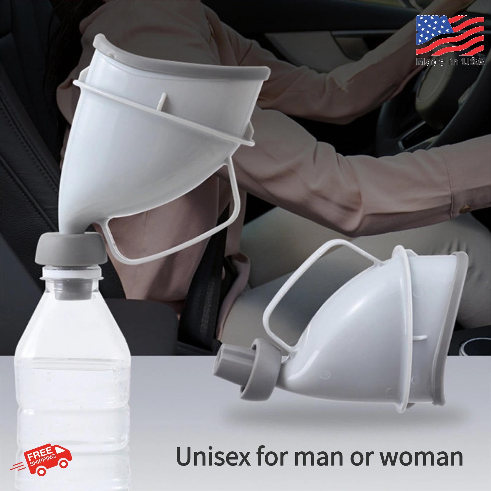 Portable Urination Device, Unisex Travel Emergency Toilet with Tube and Handle,