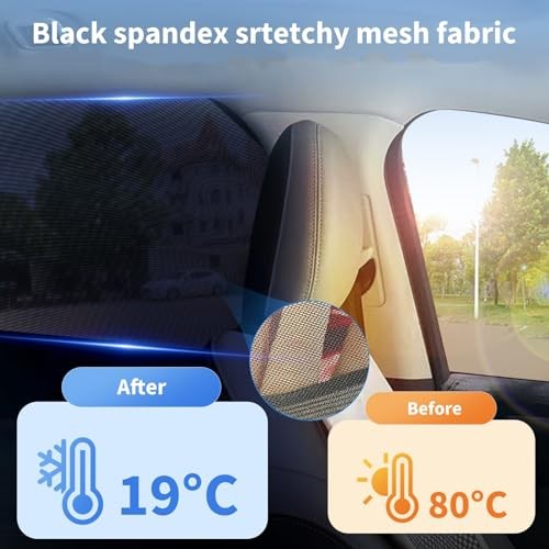 2-Pack Car Side Window Sun Shades – Breathable Mesh Privacy Rect/M 42″*29.5