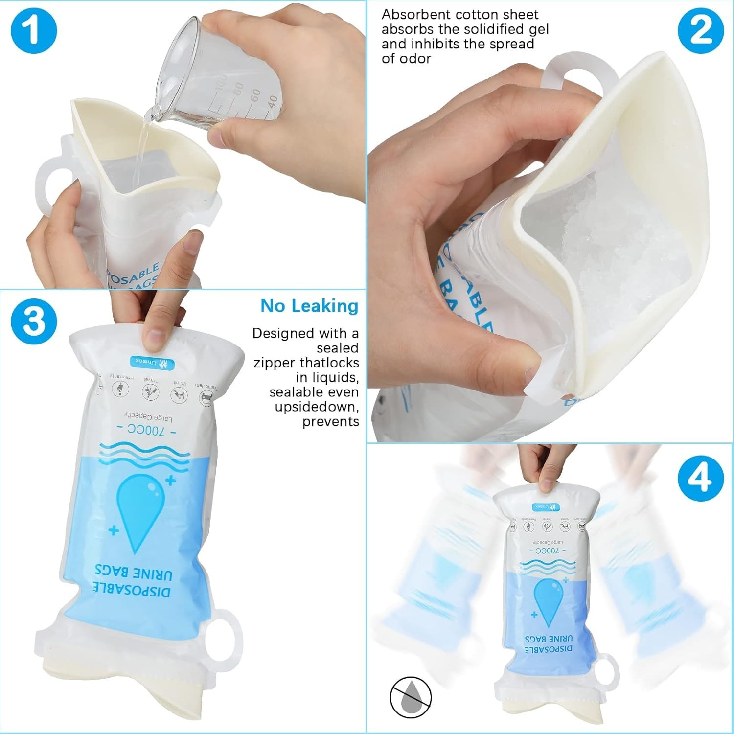 20pcs Disposable Emergency Urinal Bag Portable Travel Vomit Bag for Camping