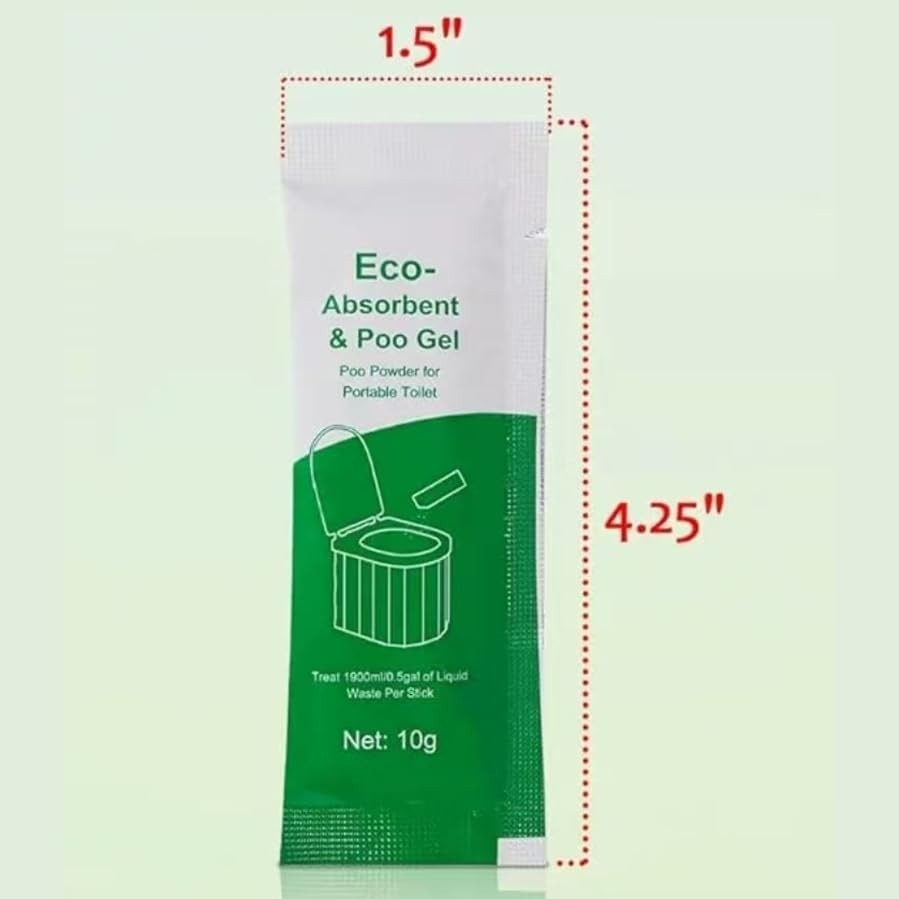Portable Toilet Bags Poo Gel Set, 8 Gallon Heavy Duty Leak-Proof Compostable …