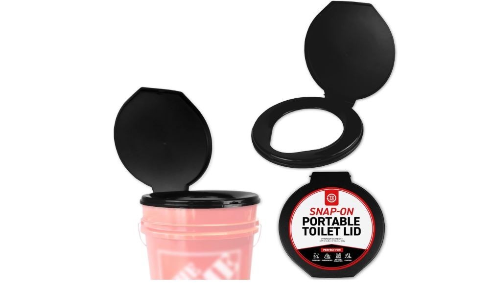 5-Gallon Portable Toilet Seat with Lid for Camping, Emergencies & Travel