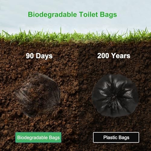 80 PCS Portable Toilet Bags for Camping, Biodegradable Porta Potty 80 Count