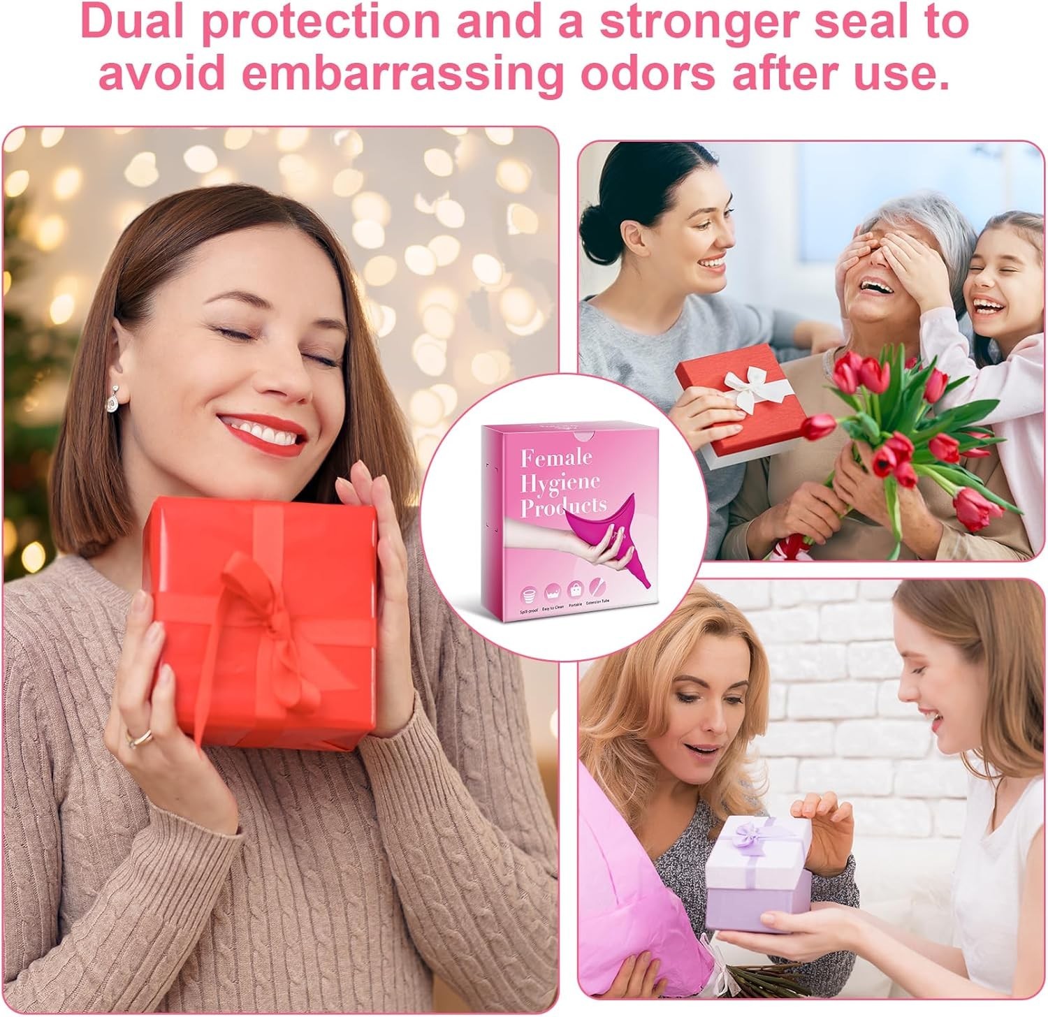 Pink Reusable Female Urinal – Silicone Pee Funnel for Outdoor Convenience