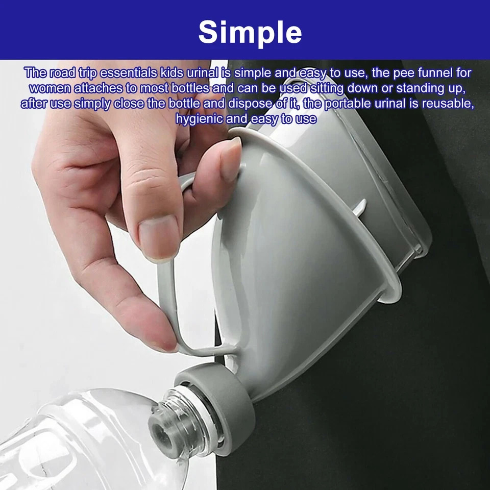 2Pcs Portable Potty Pee Funnel Men Women Emergency Urinal Outdoor Toilet Device