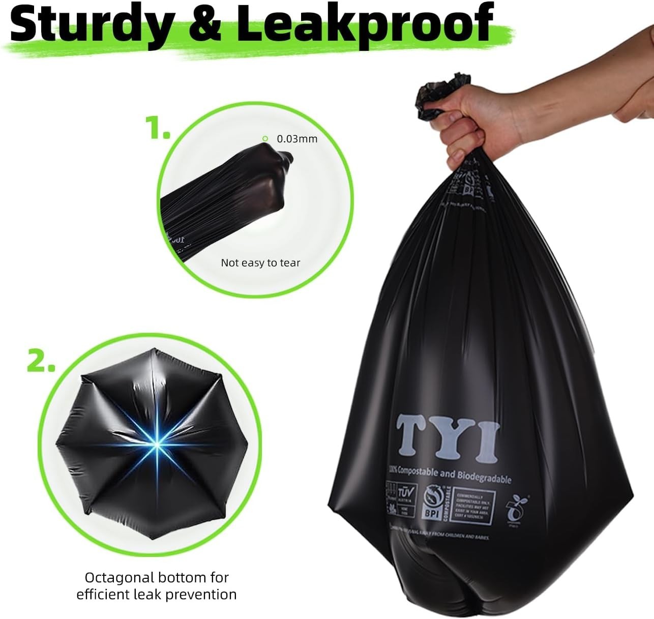Portable Toilet Bags for Camping, 20 Count Toilet Replacement Bags, 8 Gallon, 30