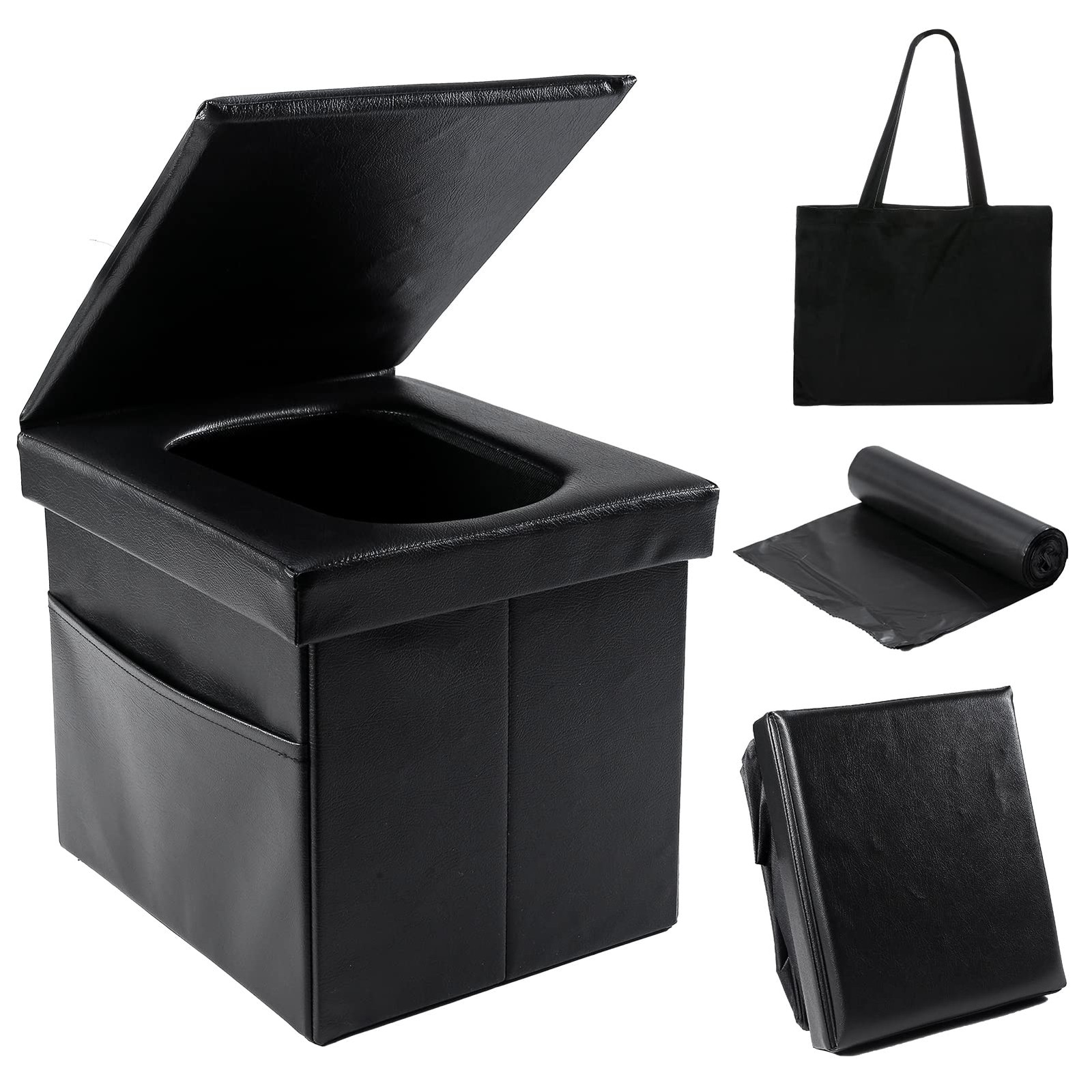 Camping Toilet Foldable, High Quality Leather Mobile Camping Toilet Toilet Loo Kl…