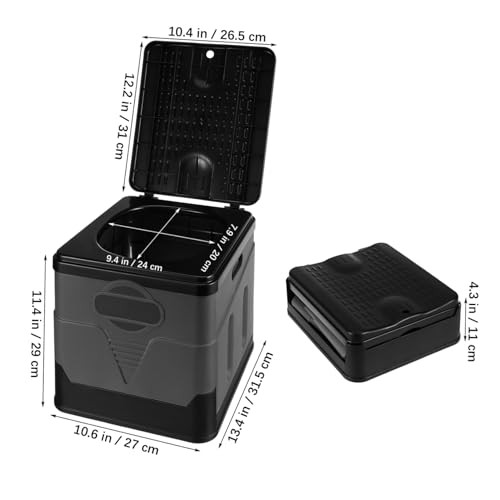ZERODEKO PORTABLE FOLDING TOILET FOR ADULTS COMPACT CAMPING TOILET BLACK/GRAY