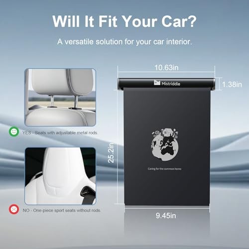 Headrest Hanging Car Trash Bag Holder – Aluminum Alloy with 25 Disposable