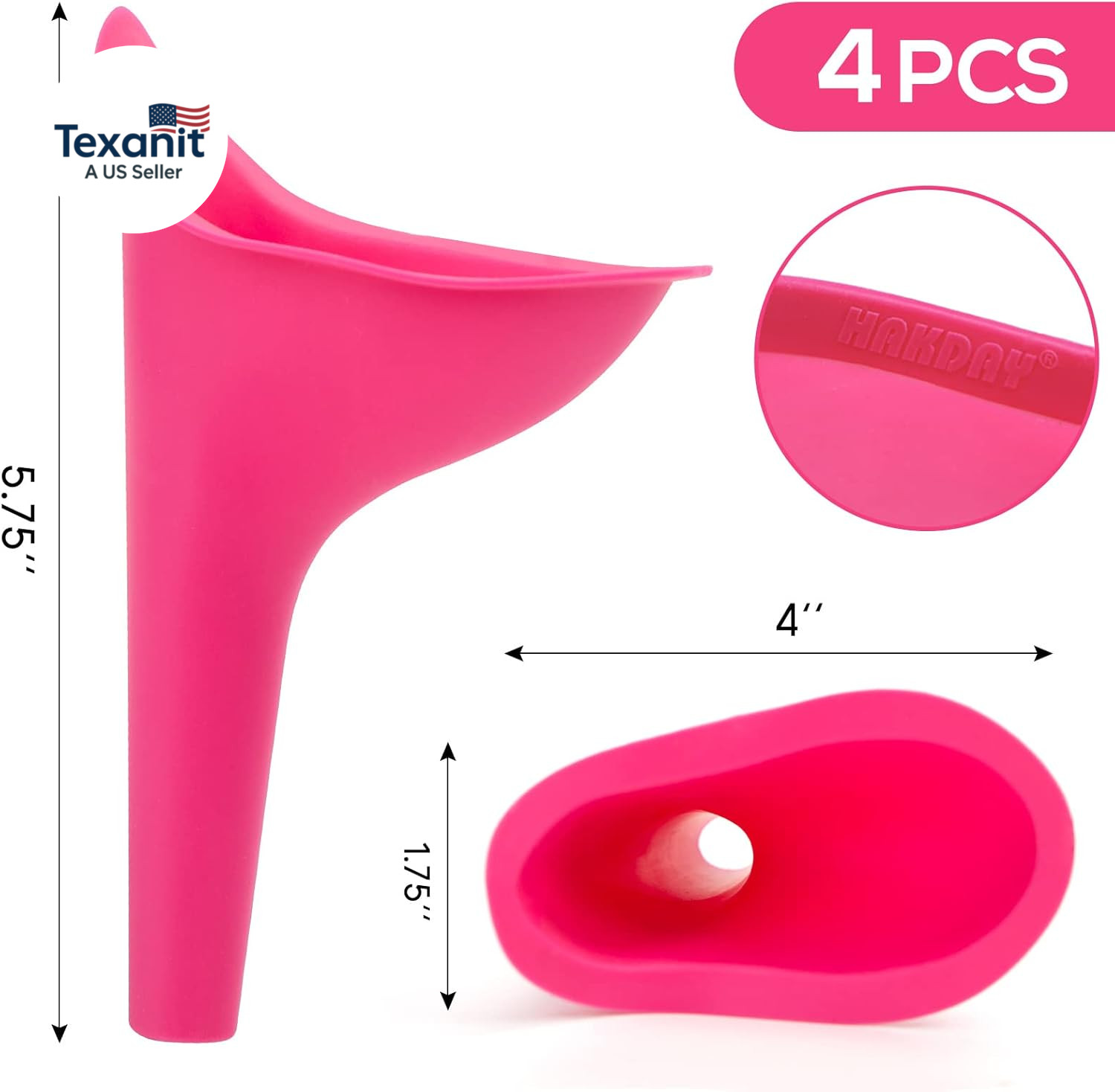 Female Urinal for Women, 4PCS Portable Urination Device Pee Funnel for Travel Ca