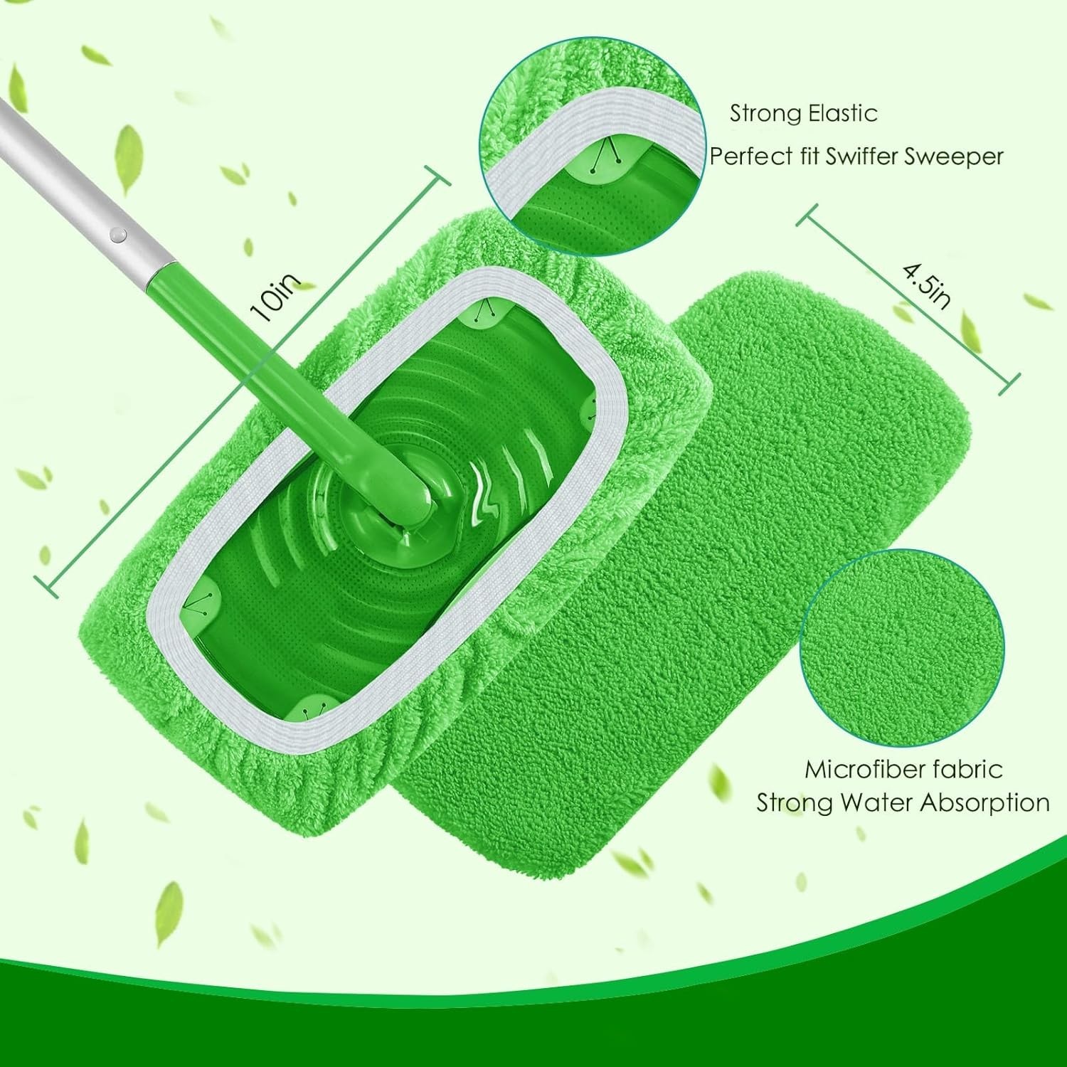 Reusable Microfiber Mop Pads for Swiffer Sweeper Mop – Dry Sweeping Cloths & Wet