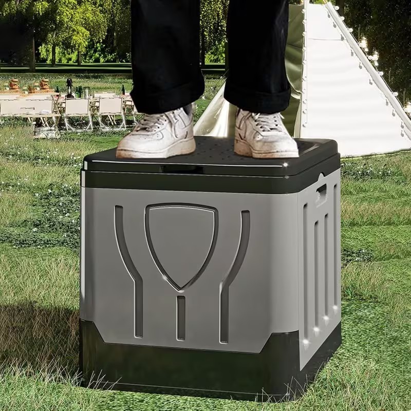 Portable Folding Camping Toilet With Lid Ideal For Camping And Vanlife