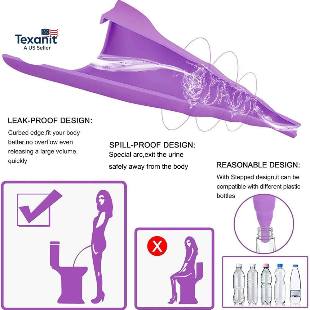 4 PCS Portable Reusable Women’S Outdoor Standing Pee Silicone Funnel, for Outdoo