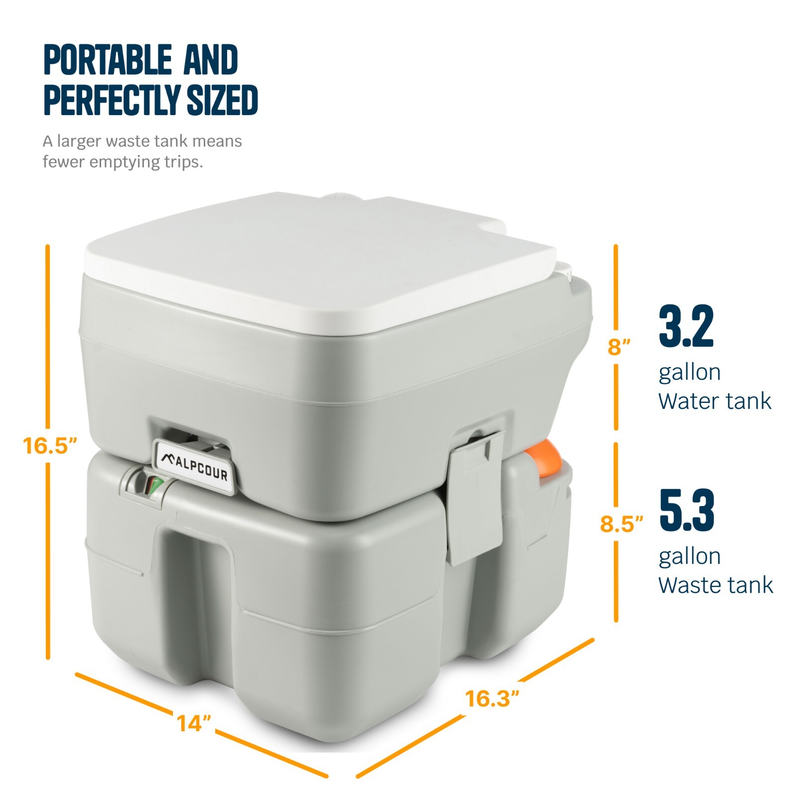 Alpcour Portable RV Toilet with Storage Bag – Commode Toilet for Camping & Boat