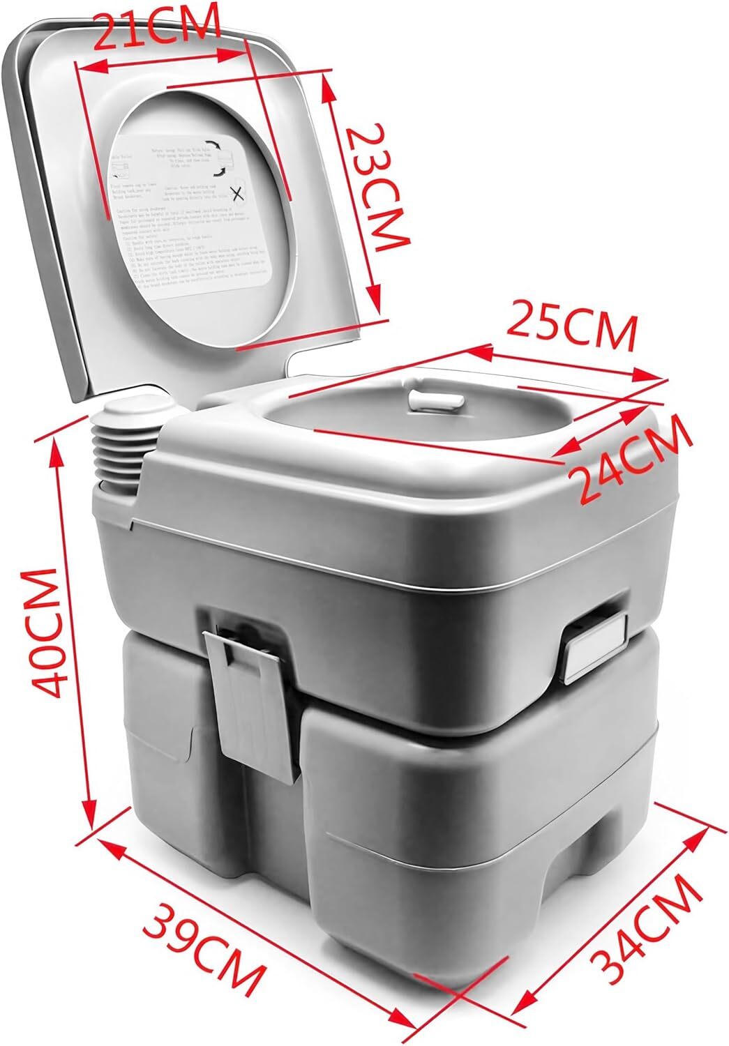 5 Gallon 20L Portable Toilet Flush Travel Camping Commode Potty Outdoor/Indoor