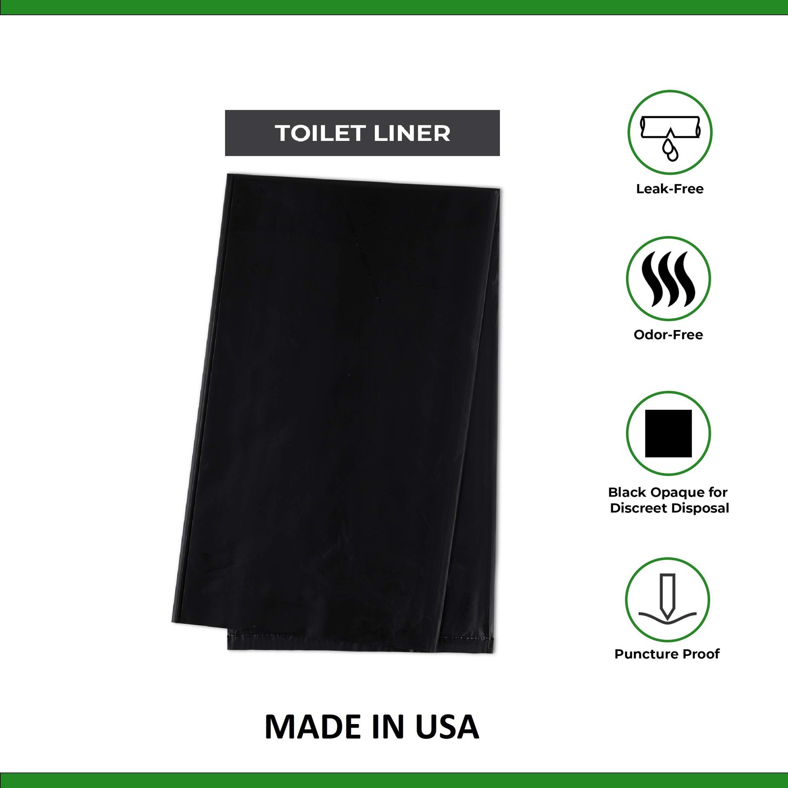 Toilet Liners Hygienic Leak Proof Odor Free Compatible Camping Portable