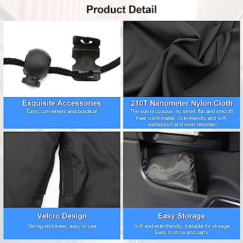 3PCS Car Privacy Curtains,Car Curtains 1 Rear Seat & 2 Side Black（4pcs）