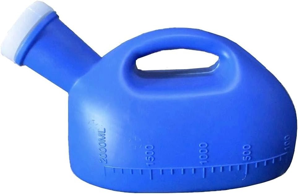 2000ML Male Urinal Portable Mens Potty Pee Bottle Collector Travel Toliet (Blue)