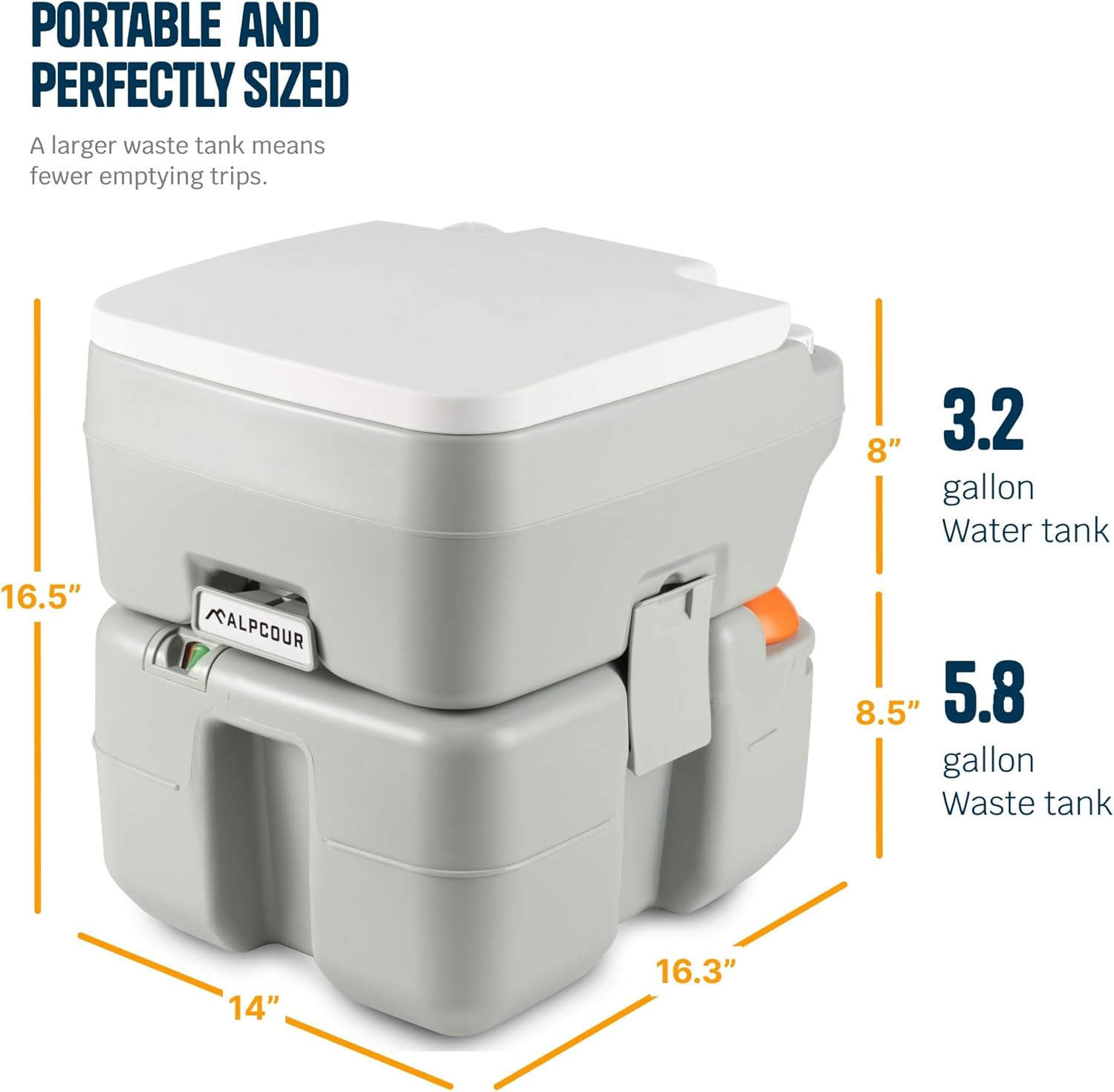 Portable Toilet – Compact Indoor & Outdoor Commode W/Travel Bag for Camping, RV,