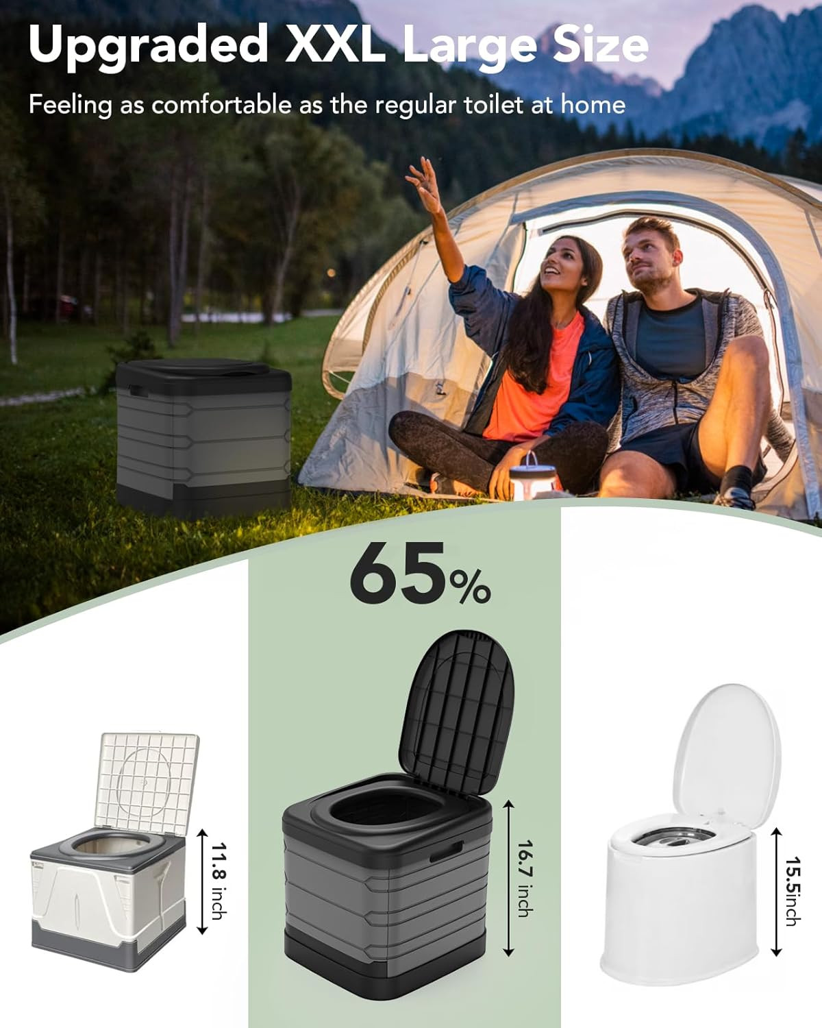 Inodoro portátil para adultos, baños para acampar mejorados