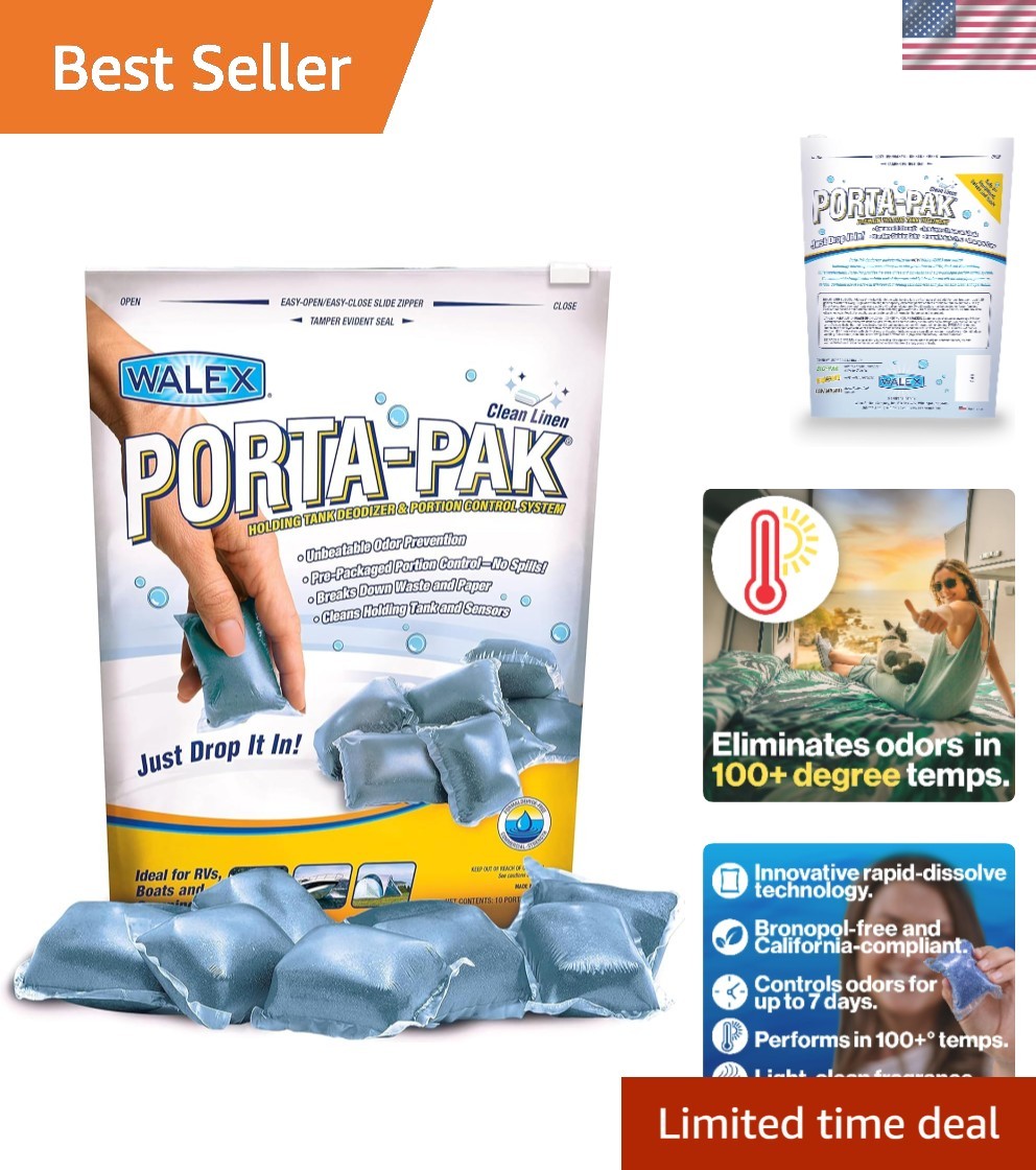Upgrade Your RV with Porta-Pak 10-Pack Black Tank Deodorizer – Clean Linen Scent
