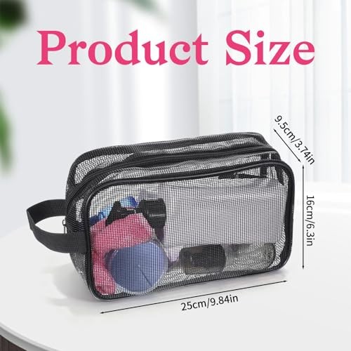 Mesh Shower Bag, Black Portable Shower Bags for Men Mesh Showers Caddy