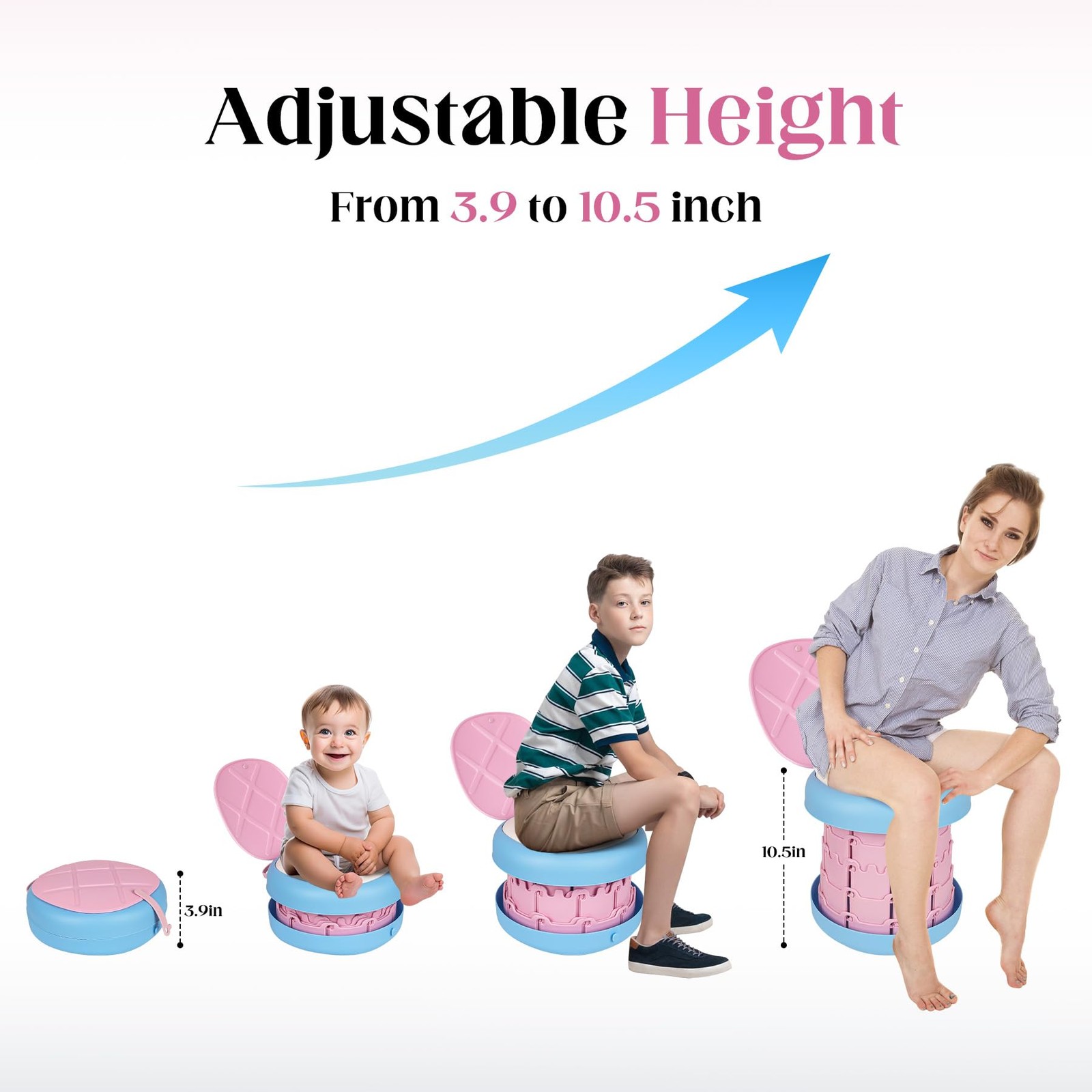 Foldable Portable Camping Toilet Adjustable Travel Potty