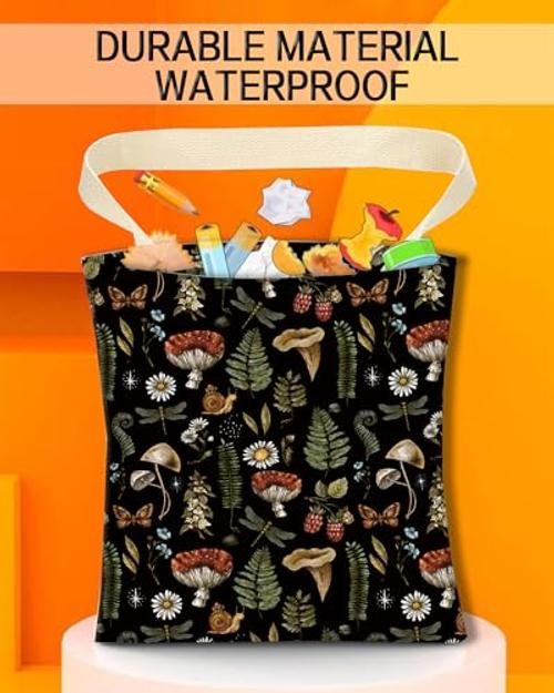 Hanging Car Trash Can Bag – Boho Brown Mushroom Design, Back Cute Boho Mushroom