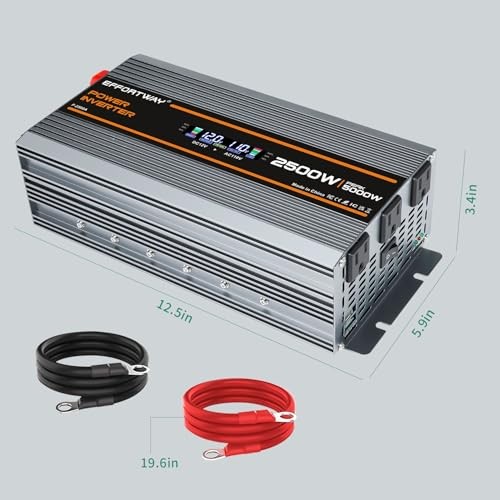 2500W Power Inverter. 12V DC to 110V/120V AC Converter 5000W (Peak) 2500w-12v