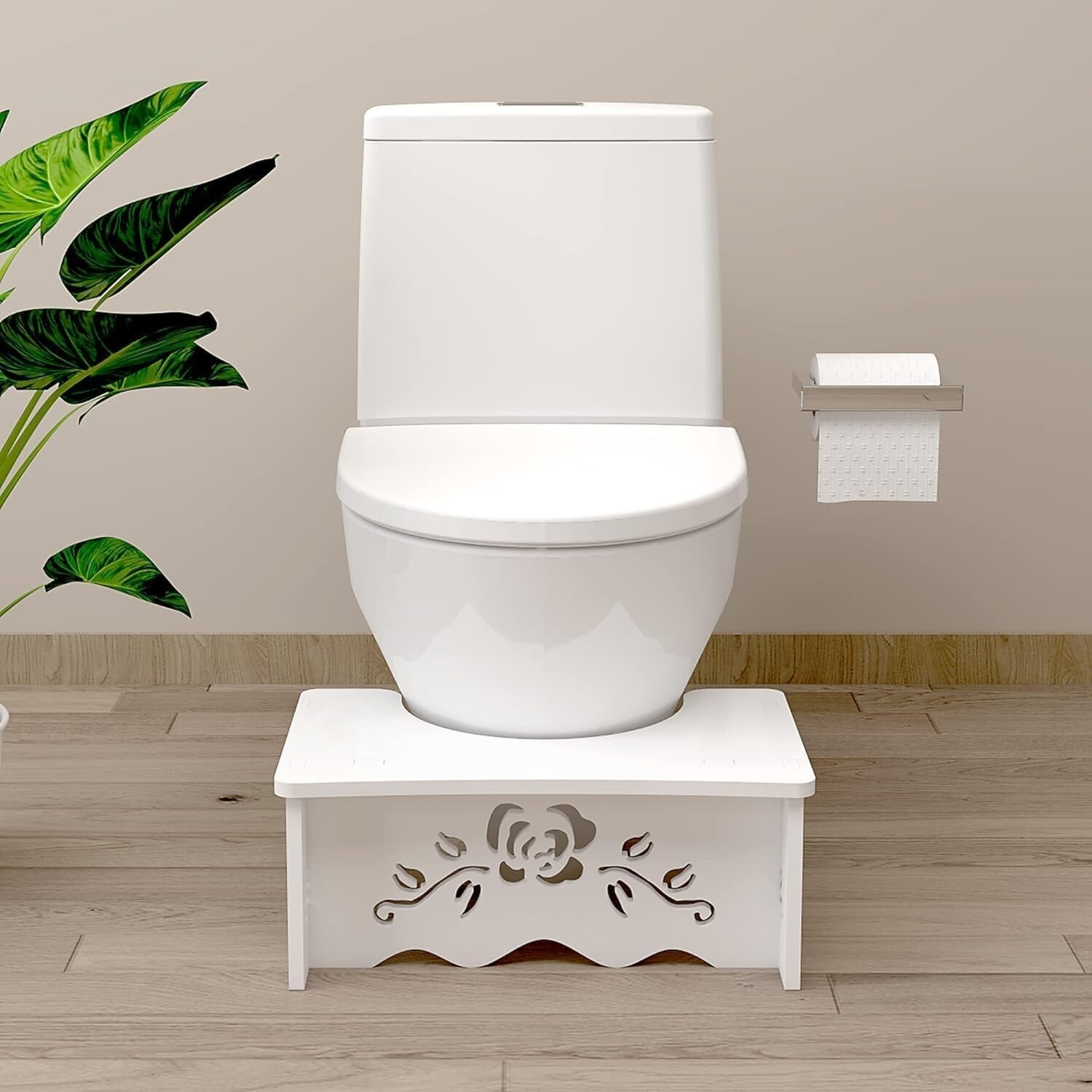 Taburete Plegable Para Inodoro Para Adultos, Plástico Resistente De 9 Pulgadas.