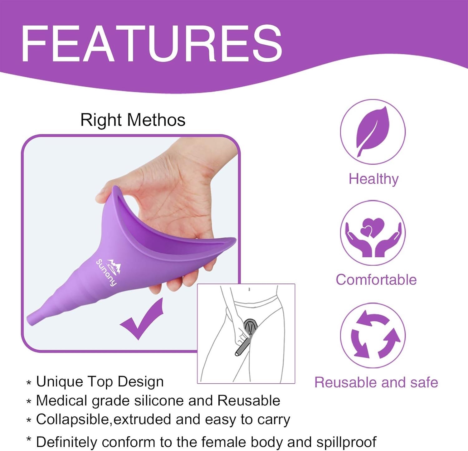 Emergency Hygiene Solution: Women’s Portable Urinal with Long Spout Design