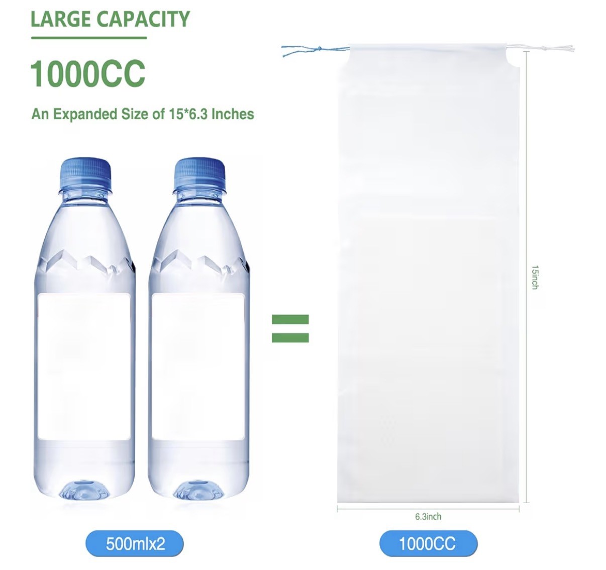 10 Pack Disposable Urine Bags 1000ML Portable Urinal Bag Vomit Bags
