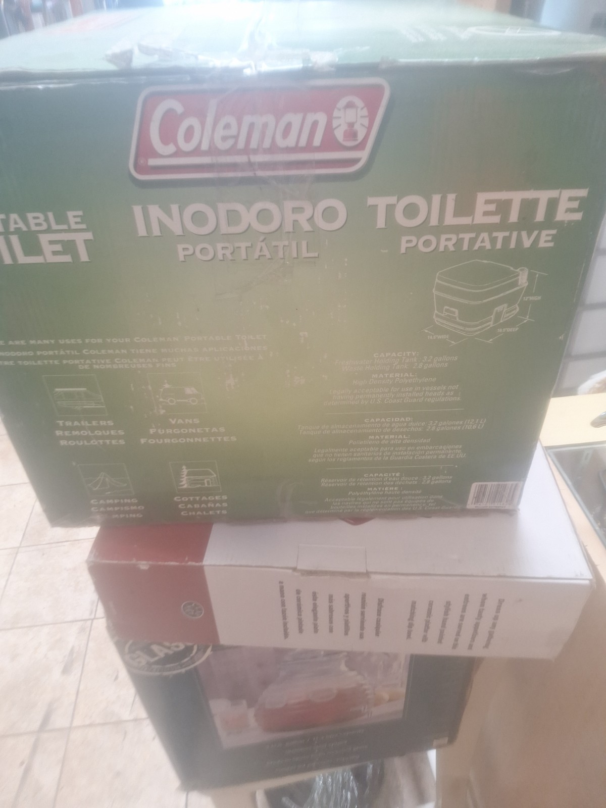 Coleman Portable Flush Toilet 3.2 Gallon Camping Gear 827-802T