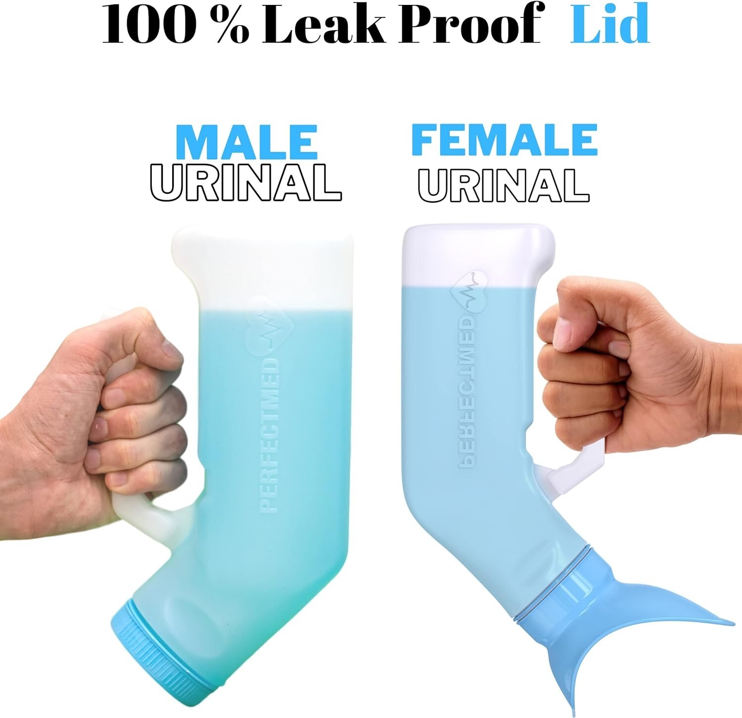 Sturdy Spill Proof Female Urination Device – 2 Pack Portable Urinals 32 oz