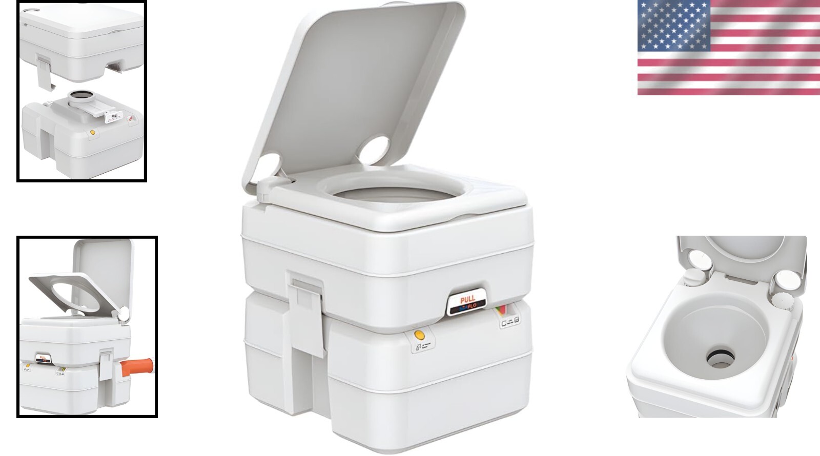 Durable Portable Toilet – 5.3 Gallon Capacity for Camping & RV Adventures