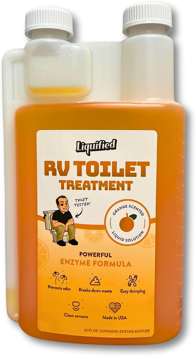 Liquified RV Toilet Treatment Black Holding Tank Digester Orange, 32 Oz